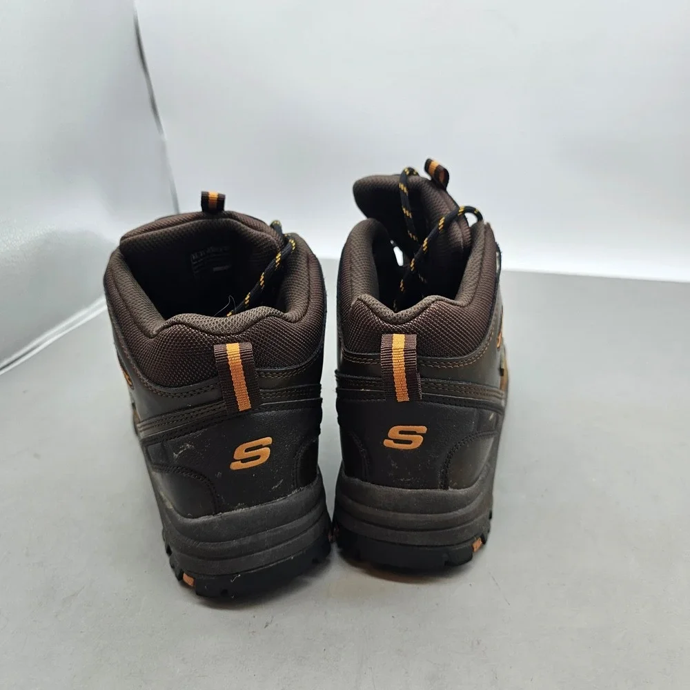 Skechers Mens Selmen Enago Waterproof Hiking Boots Brown Leather 65529 CDB 9.5